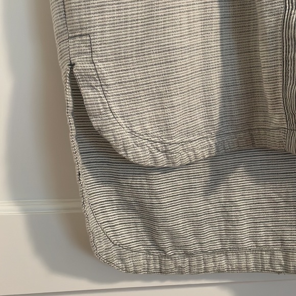 GAP gray-striped long-sleeve shirt dress - Picture 4 of 5